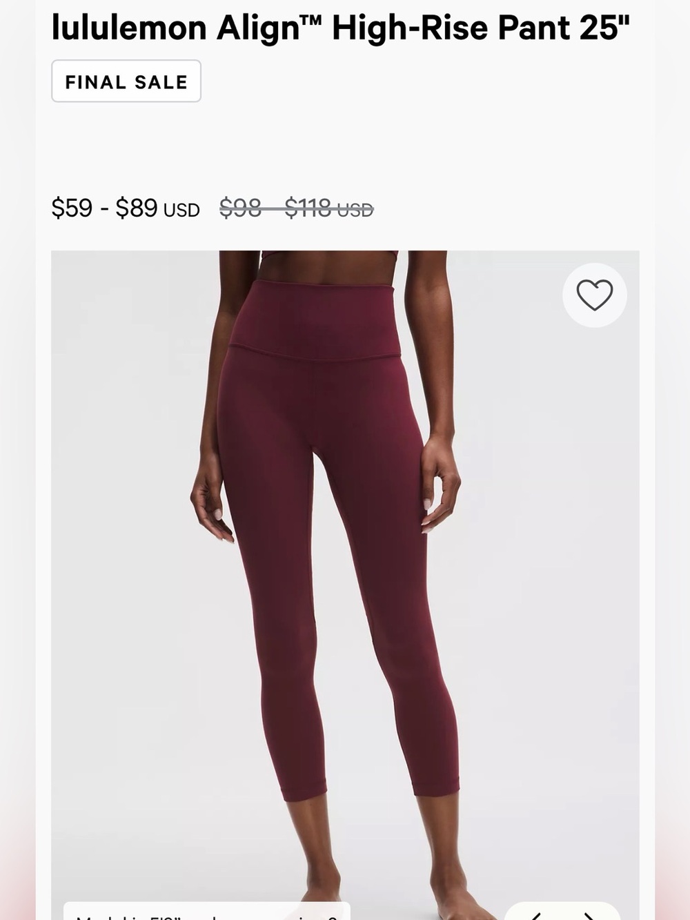 Lululemon Align Burgundy Leggings with Logo